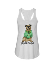 Load image into Gallery viewer, Bulldog Green Tee St Patrick's Day Gift For Dog Lovers Ladies Flowy Tank

