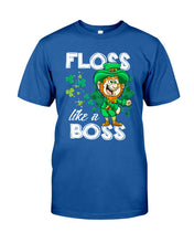 Load image into Gallery viewer, Funny Leprechaun Floss Like A Boss Shamrock Design St Patrick's Day Gift Guys Tee
