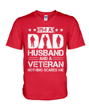 Load image into Gallery viewer, I'm A Dad Husband And A Veteran Gift For Family Guys V-Neck
