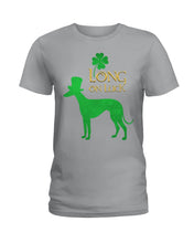 Load image into Gallery viewer, Sighthound Long On Luck Green St. Patrick's Day Printed Mug Ladies Tee
