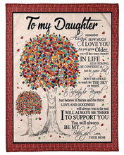 Load image into Gallery viewer, Colorful Tree Mom Gift For Daughter How Much I Love You Fleece Blanket

