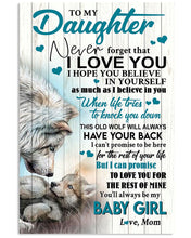 Load image into Gallery viewer, Always Be My Baby Girl Wolf Mom Gift For Daughter Vertical Poster
