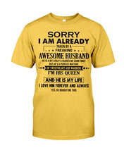 Load image into Gallery viewer, A Freaking Awesome Husband Is My Life Guys Tee
