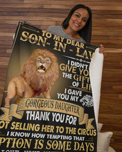 Load image into Gallery viewer, Thank You Roaring Lion Mother Gift For Son In Law Sherpa Blanket
