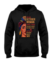 Load image into Gallery viewer, Im An October Woman I Have Three Sides Birthday Gift Hoodie
