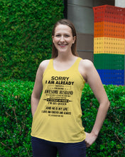 Load image into Gallery viewer, A Freaking Awesome Husband Is My Life Ladies Flowy Tank
