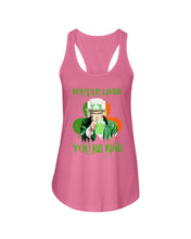Load image into Gallery viewer, Shut Up Liver You're Fine Ireland Flag Shamrock St Patrick's Day Gift Ladies Flowy Tank
