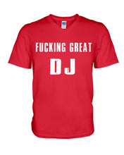 Load image into Gallery viewer, Fucking Great DJ Black And White Printed Mug Guys V-Neck
