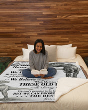 Load image into Gallery viewer, Papa And Gigi Gift For Grandson T Rex The Rest Of Mine Sherpa Blanket
