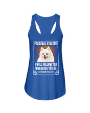 Load image into Gallery viewer, White Pomeranian Will Follow You St. Patrick's Day Printed Mug Ladies Flowy Tank
