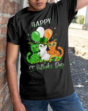 Load image into Gallery viewer, Lovely Cat And Balloons Happy St Patrick's Day Gift For Cat Lovers Guys Tee

