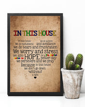 Load image into Gallery viewer, In This House We Do Autism We Do Tears And Stress Vertical Poster
