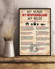 Load image into Gallery viewer, Something You Should Know About My Newfoundland My House My Rules Vertical Poster
