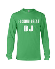 Load image into Gallery viewer, Fucking Great DJ Black And White Printed Mug Unisex Long Sleeve
