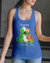 Load image into Gallery viewer, Lovely Cat And Balloons Happy St Patrick's Day Gift For Cat Lovers Ladies Flowy Tank
