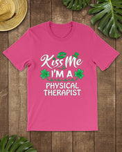 Load image into Gallery viewer, Physical Therapist Green Lip Shamrock St. Patrick's Day Color Changing Mug Guys Tee
