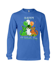 Load image into Gallery viewer, Lovely Cat And Balloons Happy St Patrick's Day Gift For Cat Lovers Unisex Long Sleeve
