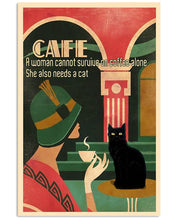 Load image into Gallery viewer, A Woman Cannot Stay On Coffee Alone Vertical Poster

