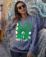 Load image into Gallery viewer, 2nd Grade Love White Clover St Patrick's Day Gift For Teacher Sweatshirt
