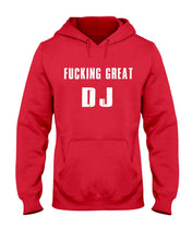 Load image into Gallery viewer, Fucking Great DJ Black And White Printed Mug Hoodie
