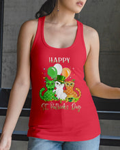 Load image into Gallery viewer, Lovely Cat And Balloons Happy St Patrick's Day Gift For Cat Lovers Ladies Flowy Tank
