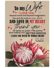 Load image into Gallery viewer, Protea Flower Love You With All My Heart Gift For Wife Vertical Poster

