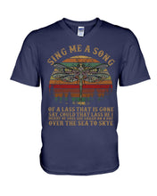 Load image into Gallery viewer, Sing Me A Song Dragonfly Retro Vintage Guys V-Neck
