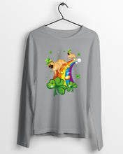Load image into Gallery viewer, Frenchie Running On Rainbow Clover St Patrick's Day Gift For Dog Lovers Unisex Long Sleeve

