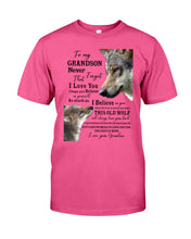 Load image into Gallery viewer, Wolf Grandma Gift For Grandson Believe In Yourself Guys Tee
