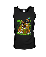 Load image into Gallery viewer, Funny Boxer With Butterflies Clover St Patrick's Day Gift For Dog Lovers Unisex Tank Top
