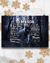 Load image into Gallery viewer, Black Wolf My Love For You Dad Gift For Son Horizontal Poster
