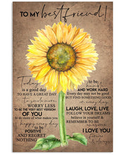 Load image into Gallery viewer, Sunflower Laugh Love Live Gift For Best Friend Vertical Poster
