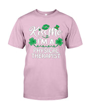 Load image into Gallery viewer, Physical Therapist Green Lip Shamrock St. Patrick's Day Color Changing Mug Guys Tee

