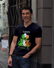 Load image into Gallery viewer, Lovely Cat And Balloons Happy St Patrick's Day Gift For Cat Lovers Guys V-Neck
