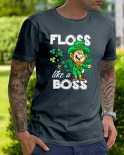 Load image into Gallery viewer, Funny Leprechaun Floss Like A Boss Shamrock Design St Patrick's Day Gift Guys Tee
