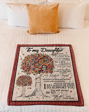 Load image into Gallery viewer, Colorful Tree Mom Gift For Daughter How Much I Love You Fleece Blanket
