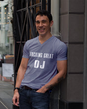 Load image into Gallery viewer, Fucking Great DJ Black And White Printed Mug Guys V-Neck
