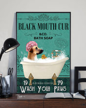 Load image into Gallery viewer, Black Mouth Cur Co Bath Soap Wash You Paws Gift For Dog Lovers Vertical Poster
