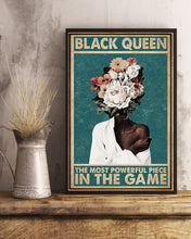 Load image into Gallery viewer, Retro Teal Black Queen The Most Powerful Piece In The Game Vertical Poster
