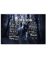 Load image into Gallery viewer, Black Wolf My Love For You Dad Gift For Son Horizontal Poster
