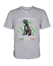 Load image into Gallery viewer, You're Always Lucky When You're With A Great Dance St Patrick's Day Gift For Dog Lovers Guys V-Neck
