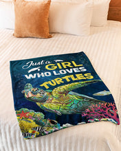 Load image into Gallery viewer, Underwater World Gift For Women Just A Girl Who Loves Turtles Fleece Blanket

