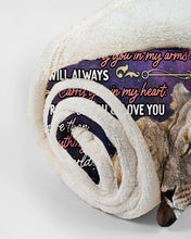 Load image into Gallery viewer, Lion My Son Forever Mom Gift For Son Fleece Blanket
