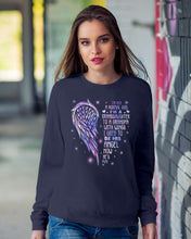 Load image into Gallery viewer, Purple Wings Gift For Angel Grandpa I Used To Be His Angel Sweatshirt
