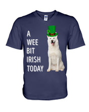 Load image into Gallery viewer, White Siberian Husky Irish Today Dog Lovers St. Patrick's Day Printed Mug Guys V-Neck

