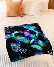 Load image into Gallery viewer, I Love Butterflies Blue Hibiscus Gift For Girls Fleece Blanket
