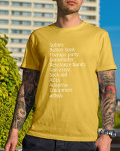 Load image into Gallery viewer, Splints Button Hook Therapy Putty Goniometer Resistance Bands Guys Tee
