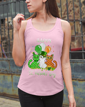 Load image into Gallery viewer, Lovely Cat And Balloons Happy St Patrick's Day Gift For Cat Lovers Ladies Flowy Tank
