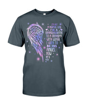 Load image into Gallery viewer, Purple Wings Gift For Angel Grandpa I Used To Be His Angel Guys Tee

