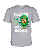 Load image into Gallery viewer, Funny Leprechaun Floss Like A Boss Shamrock Design St Patrick's Day Gift Guys V-Neck
